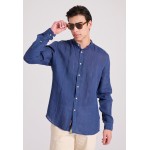 Garment dyed λινό πουκάμισο με λαιμό mao Garment dyed λινό πουκάμισο με λαιμό mao