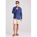 Garment dyed λινό πουκάμισο με λαιμό mao Garment dyed λινό πουκάμισο με λαιμό mao