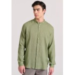 Garment dyed λινό πουκάμισο με λαιμό mao