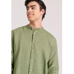 Garment dyed λινό πουκάμισο με λαιμό mao