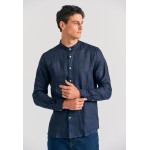 Garment dyed λινό πουκάμισο με λαιμό mao