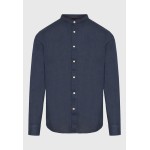 Garment dyed λινό πουκάμισο με λαιμό mao