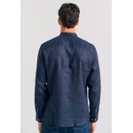 Garment dyed λινό πουκάμισο με λαιμό mao