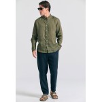 Garment dyed λινό πουκάμισο με λαιμό mao Garment dyed λινό πουκάμισο με λαιμό mao