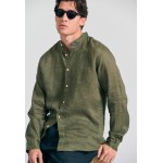 Garment dyed λινό πουκάμισο με λαιμό mao Garment dyed λινό πουκάμισο με λαιμό mao