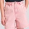 Garment dyed τζιν σορτς με βολάν στη μέση