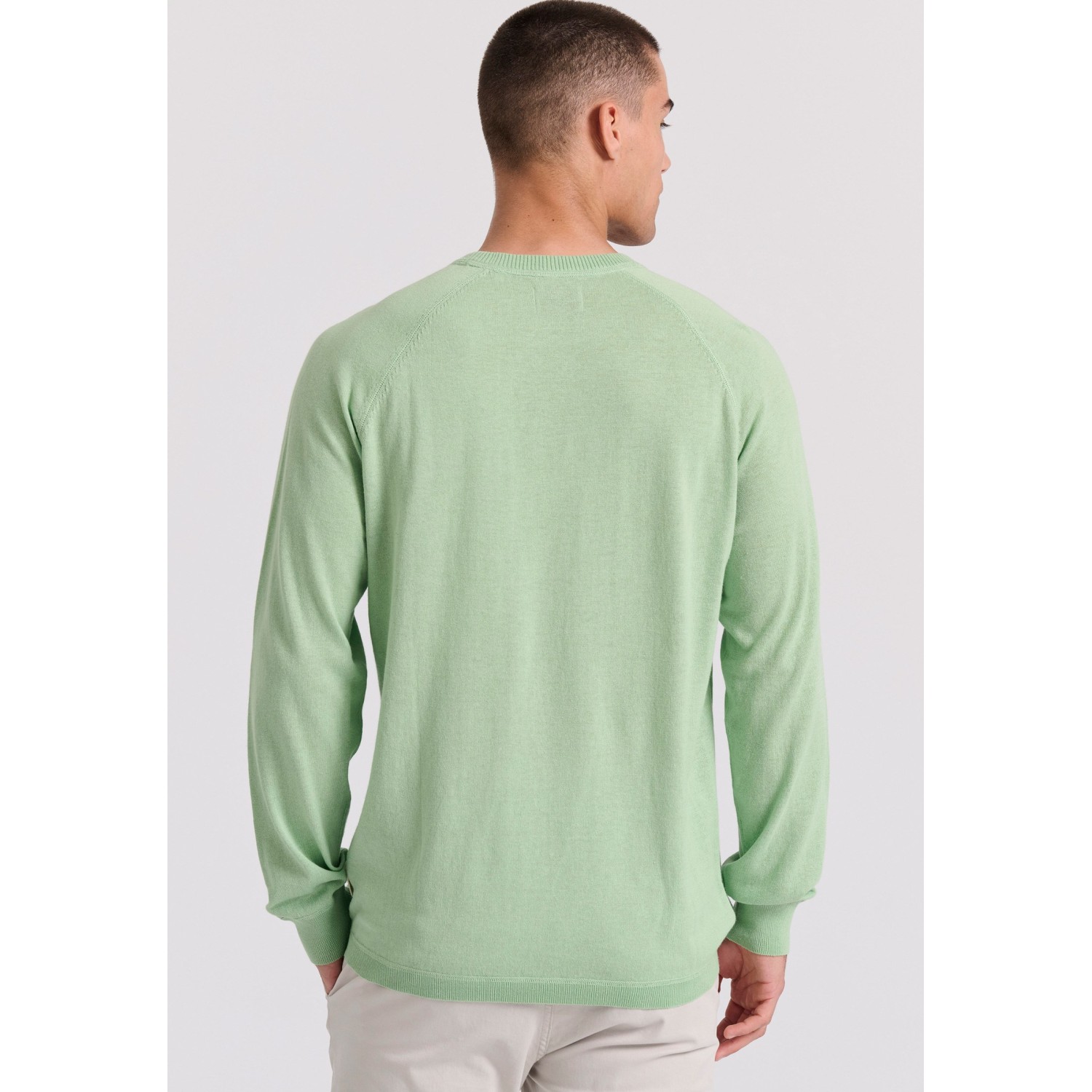 Linen blend ανδρική lightweight πλεκτή μπλούζα