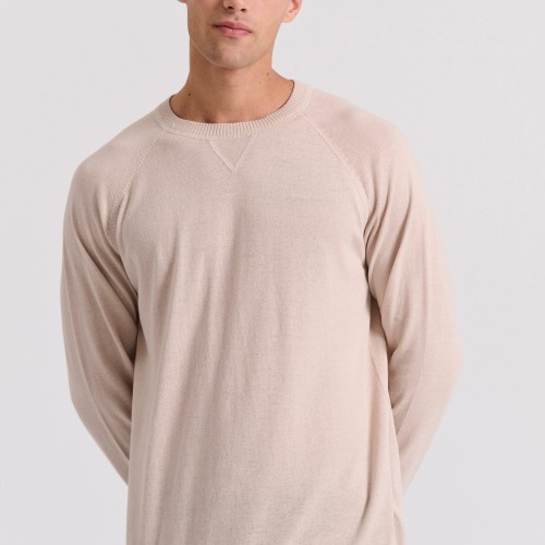 Linen blend ανδρική lightweight πλεκτή μπλούζα