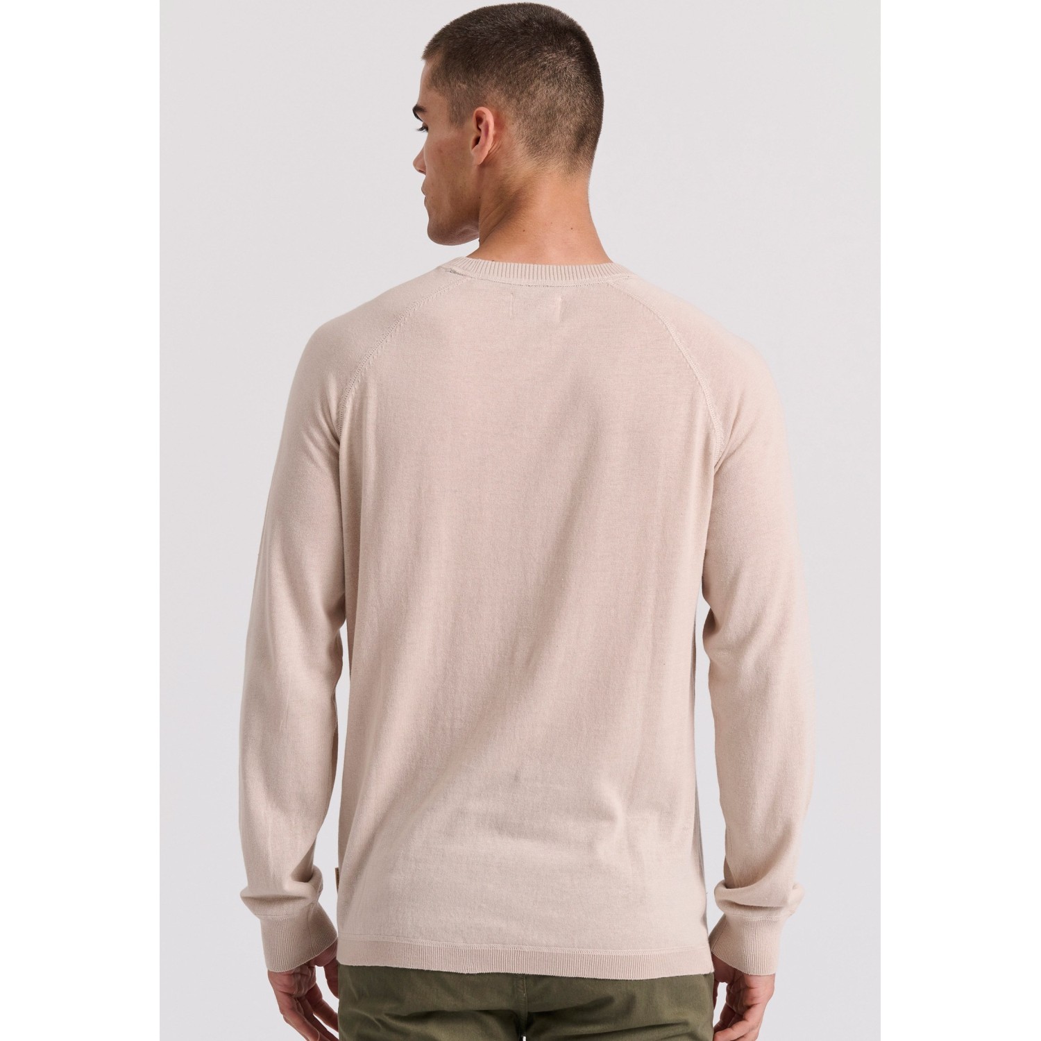 Linen blend ανδρική lightweight πλεκτή μπλούζα