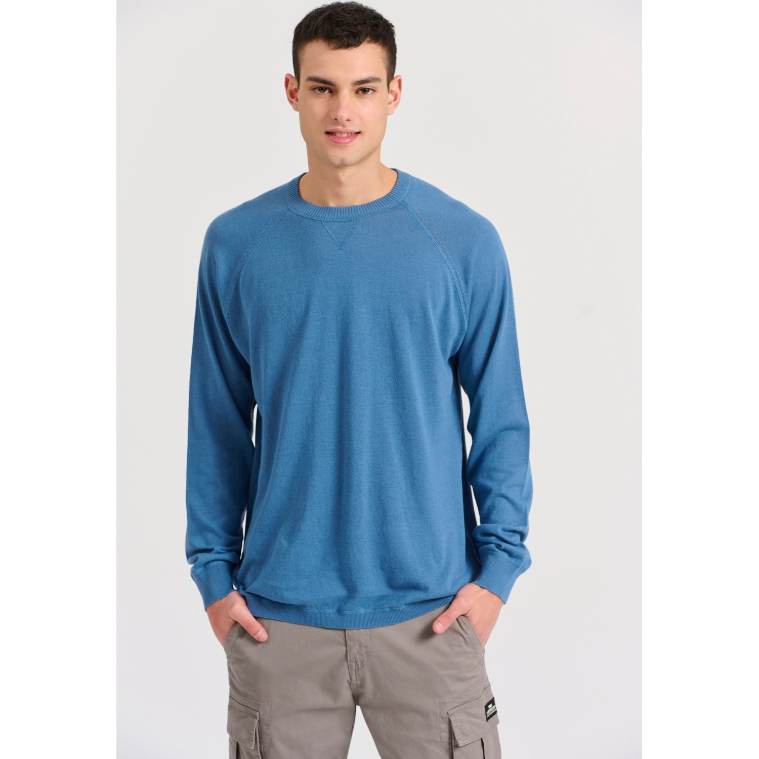 Linen blend ανδρική lightweight πλεκτή μπλούζα Linen blend ανδρική lightweight πλεκτή μπλούζα