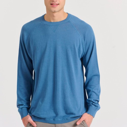 Linen blend ανδρική lightweight πλεκτή μπλούζα