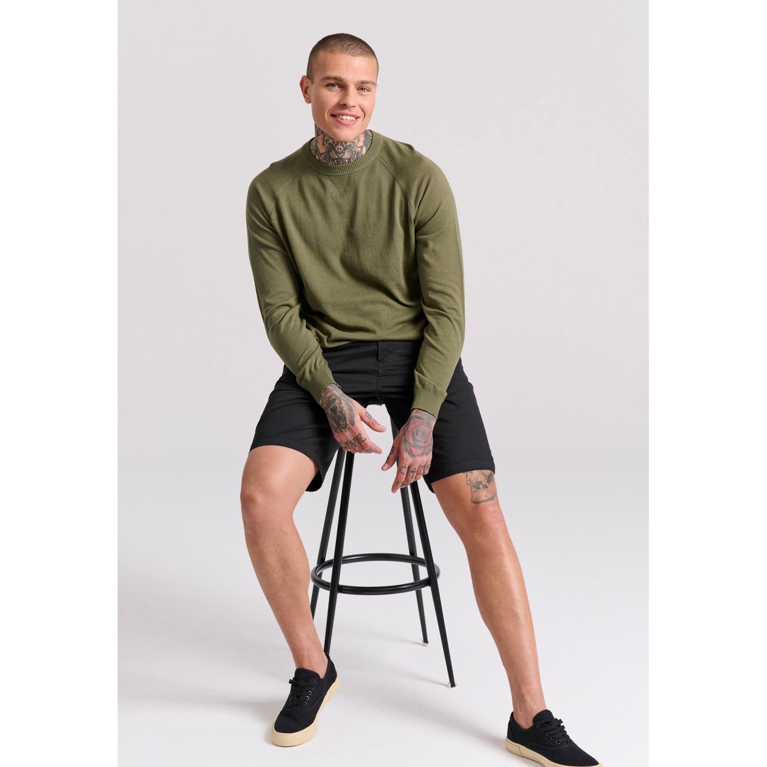 Linen blend ανδρική lightweight πλεκτή μπλούζα