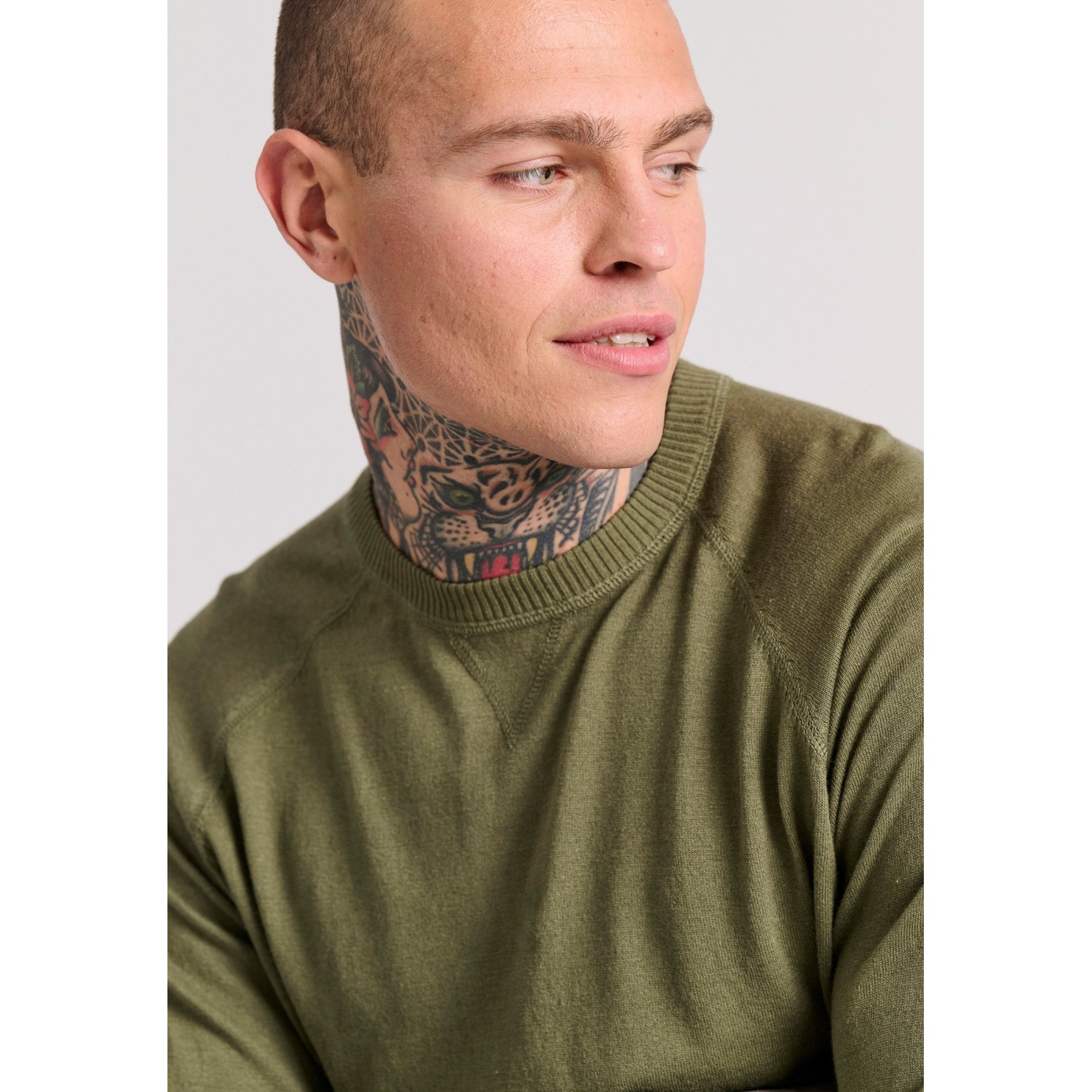 Linen blend ανδρική lightweight πλεκτή μπλούζα