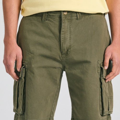 Loose fit garment dyed cargo βερμούδα