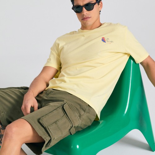 Loose fit garment dyed cargo βερμούδα