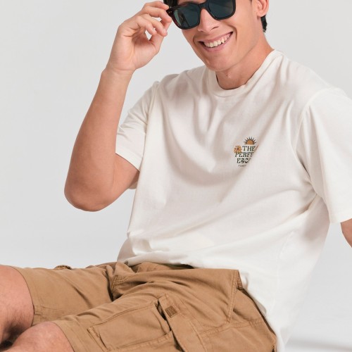 Loose fit linen blend cargo βερμούδα