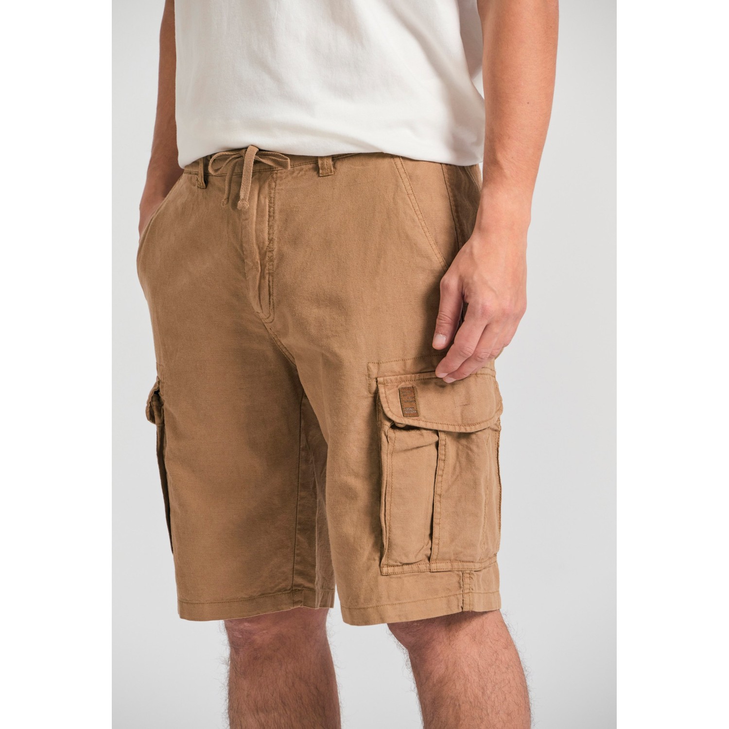 Loose fit linen blend cargo βερμούδα