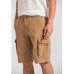 Loose fit linen blend cargo βερμούδα