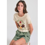 Loose fit lyocell blend σορτς με ζώνη και βολάν