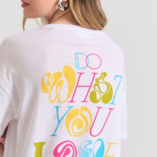 Loose fit t-shirt με text artwork τύπωμα στην πλάτ