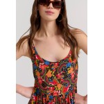 Loose fit εμπριμέ μάξι boho φόρεμα