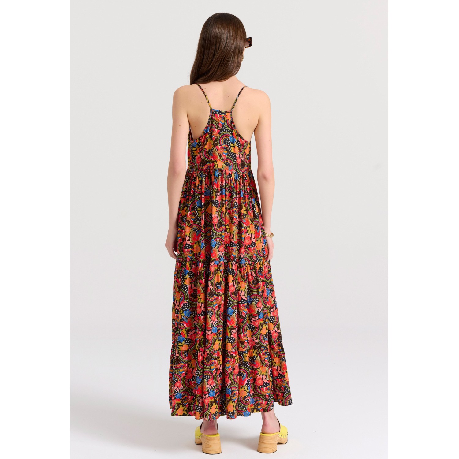 Loose fit εμπριμέ μάξι boho φόρεμα