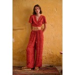 Loose fit εμπριμέ παντελόνα σε boho look