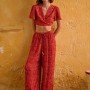 Loose fit εμπριμέ παντελόνα σε boho look