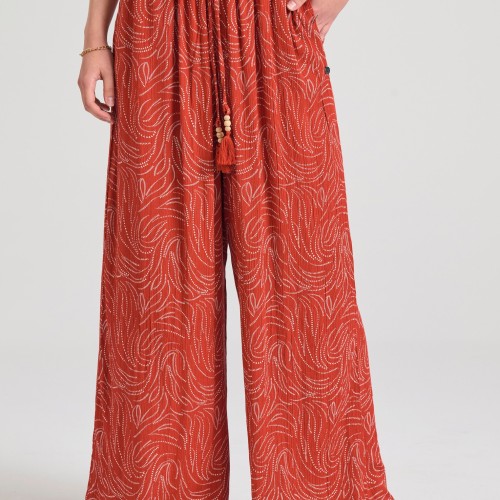 Loose fit εμπριμέ παντελόνα σε boho look