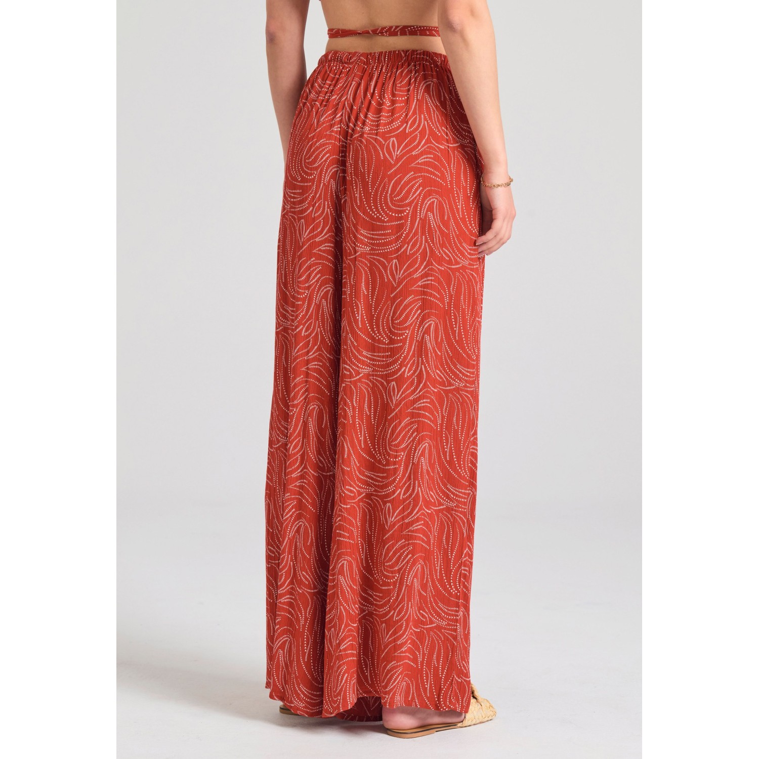 Loose fit εμπριμέ παντελόνα σε boho look