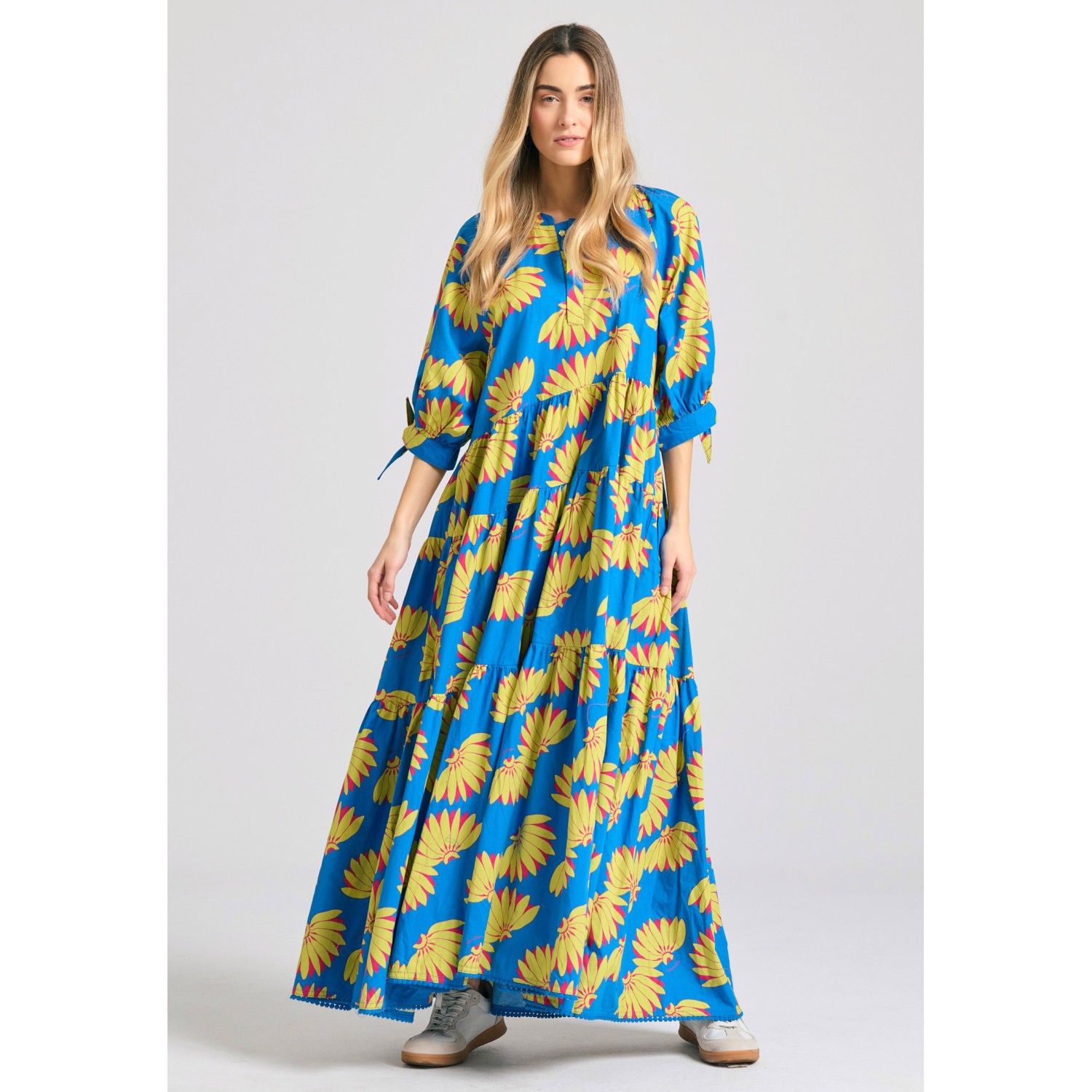 Loose fit μίντι φόρεμα με exotic τύπωμα