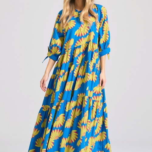 Loose fit μίντι φόρεμα με exotic τύπωμα