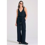 Loose fit παντελόνα από τεχνητό μετάξι