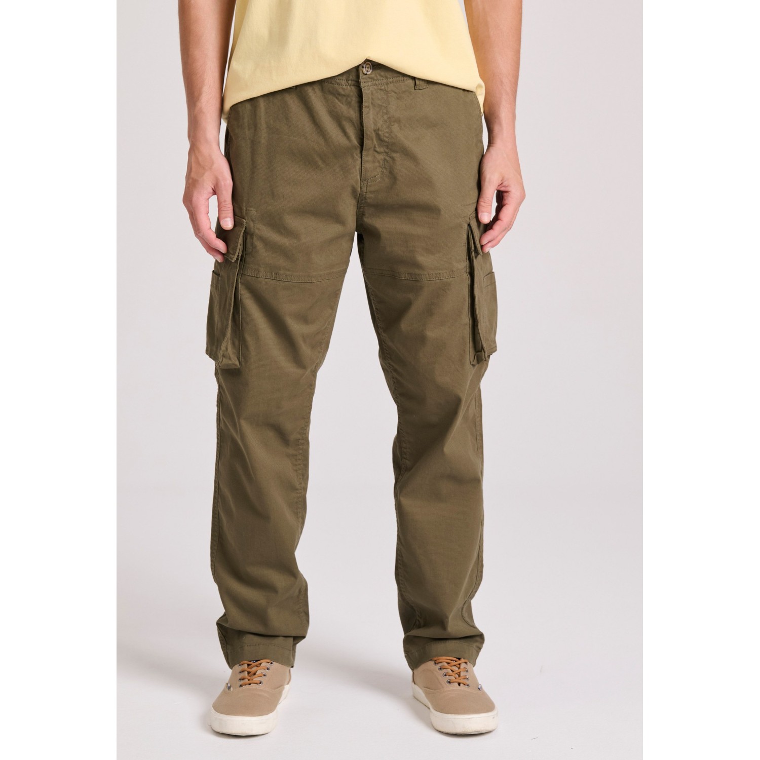 Loose tapered fit cargo παντελόνι σε ζακάρ ύφανση
