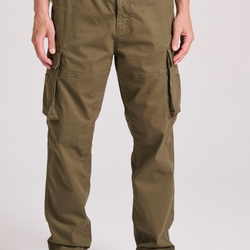 Loose tapered fit cargo παντελόνι σε ζακάρ ύφανση