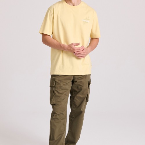 Loose tapered fit cargo παντελόνι σε ζακάρ ύφανση