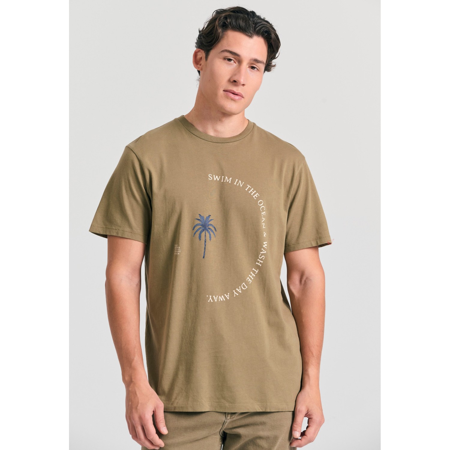 Organic cotton t-shirt με text artwork τύπωμα