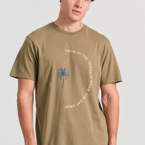 Organic cotton t-shirt με text artwork τύπωμα