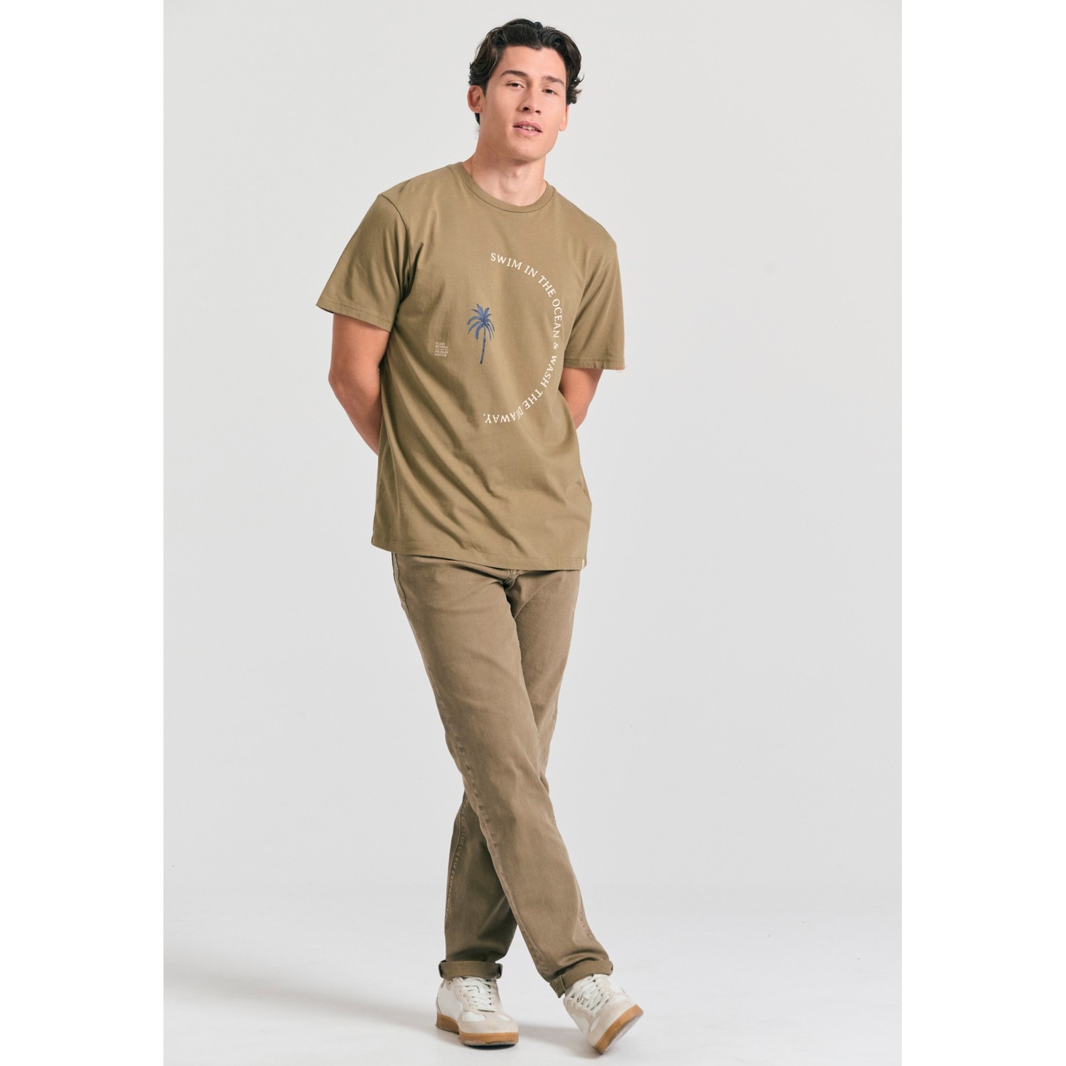 Organic cotton t-shirt με text artwork τύπωμα