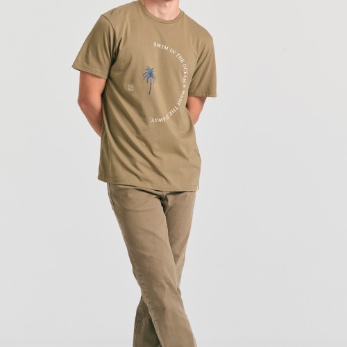 Organic cotton t-shirt με text artwork τύπωμα