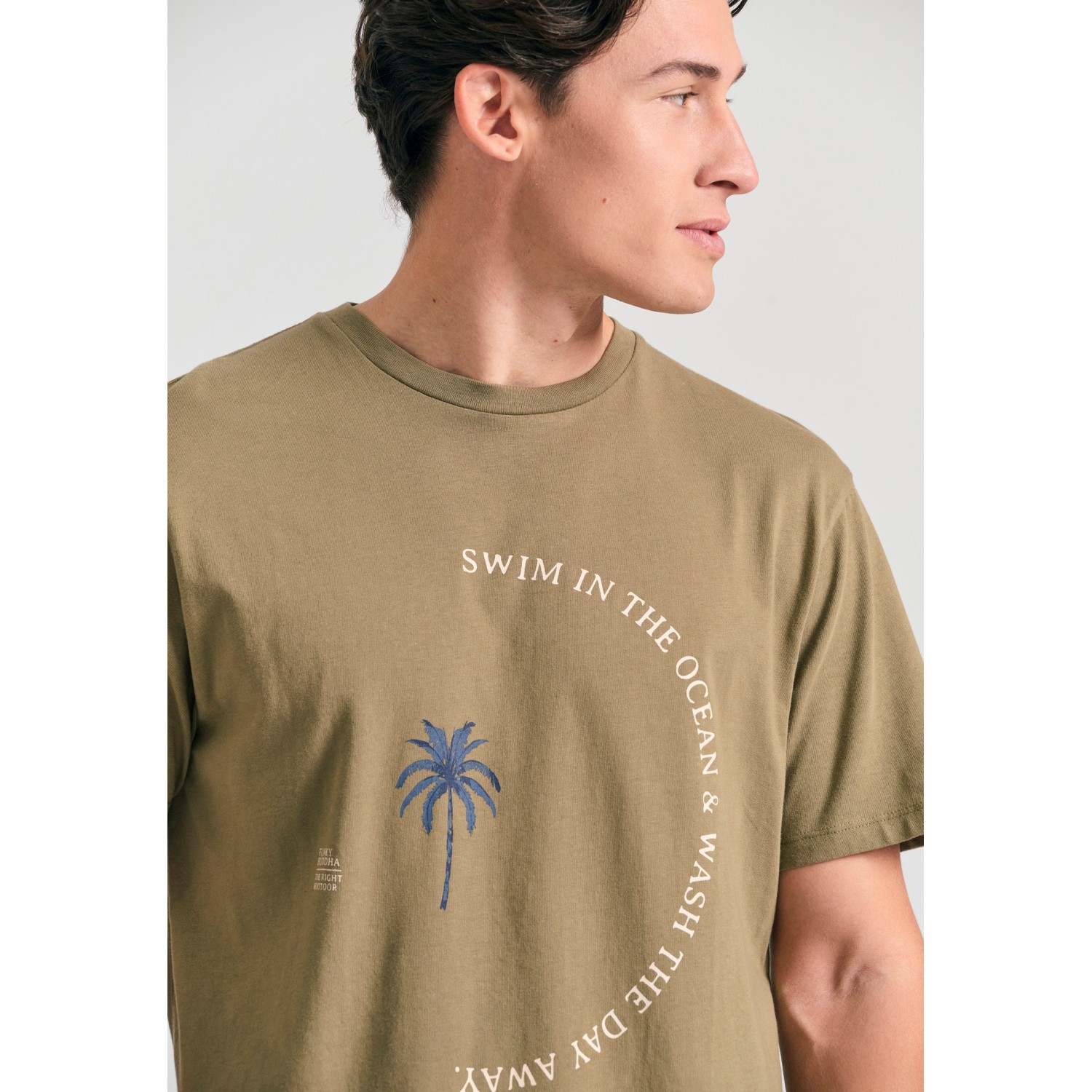 Organic cotton t-shirt με text artwork τύπωμα