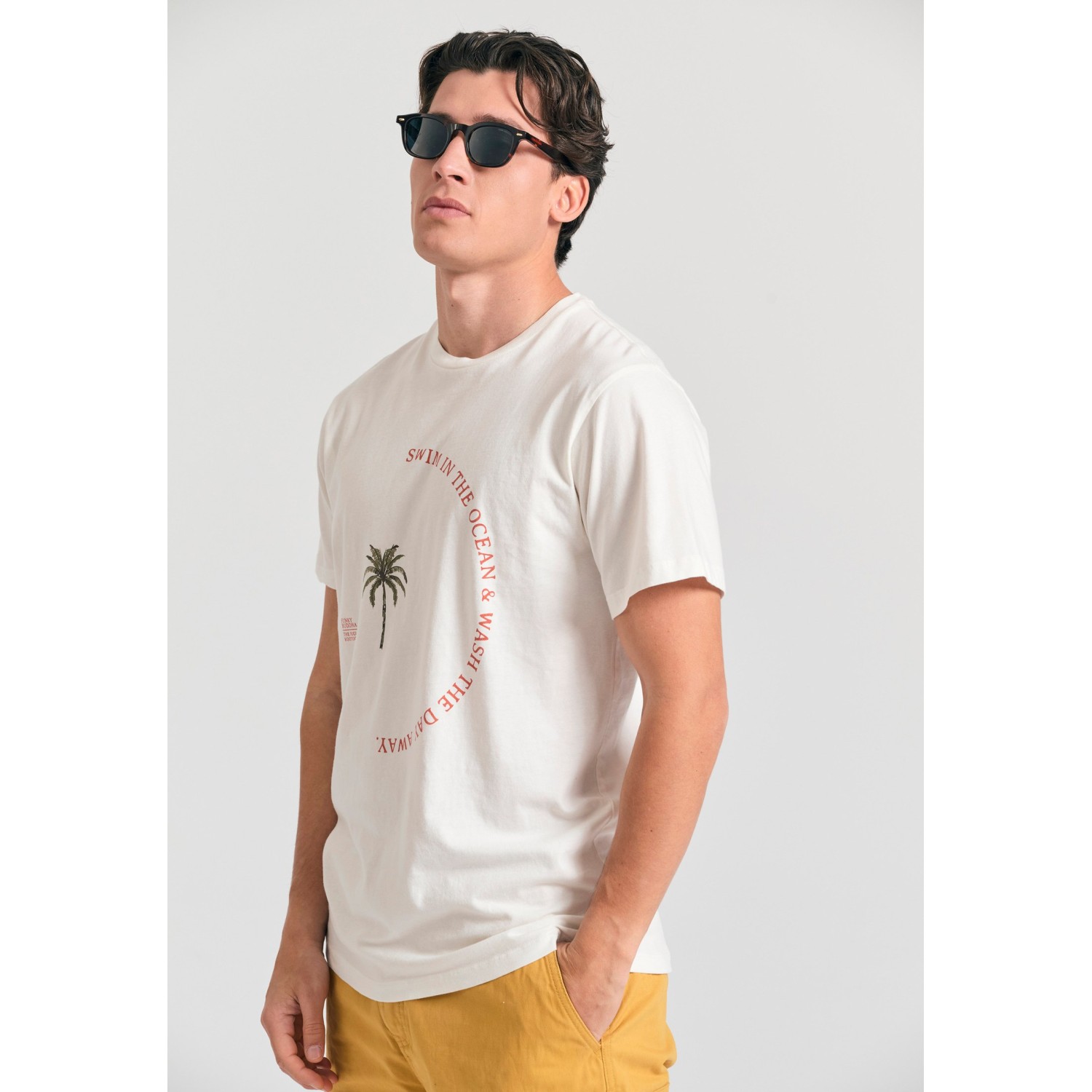 Organic cotton t-shirt με text artwork τύπωμα