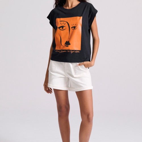 Organic cotton t-shirt με τύπωμα στο στήθος