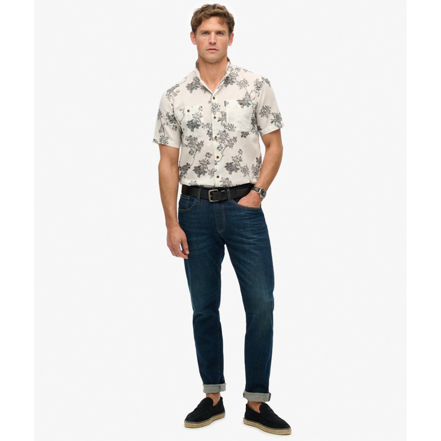 Superdry M D3 Ovin Κοντομάνικο Πουκάμισο σε Κανονική Γραμμή