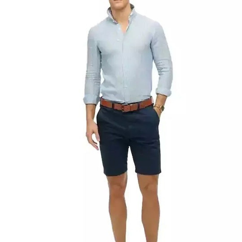 Superdry D2 Stud Vacation Μακρυμάνικo Λινό Πουκάμισο σε Φαρδιά Γραμμή