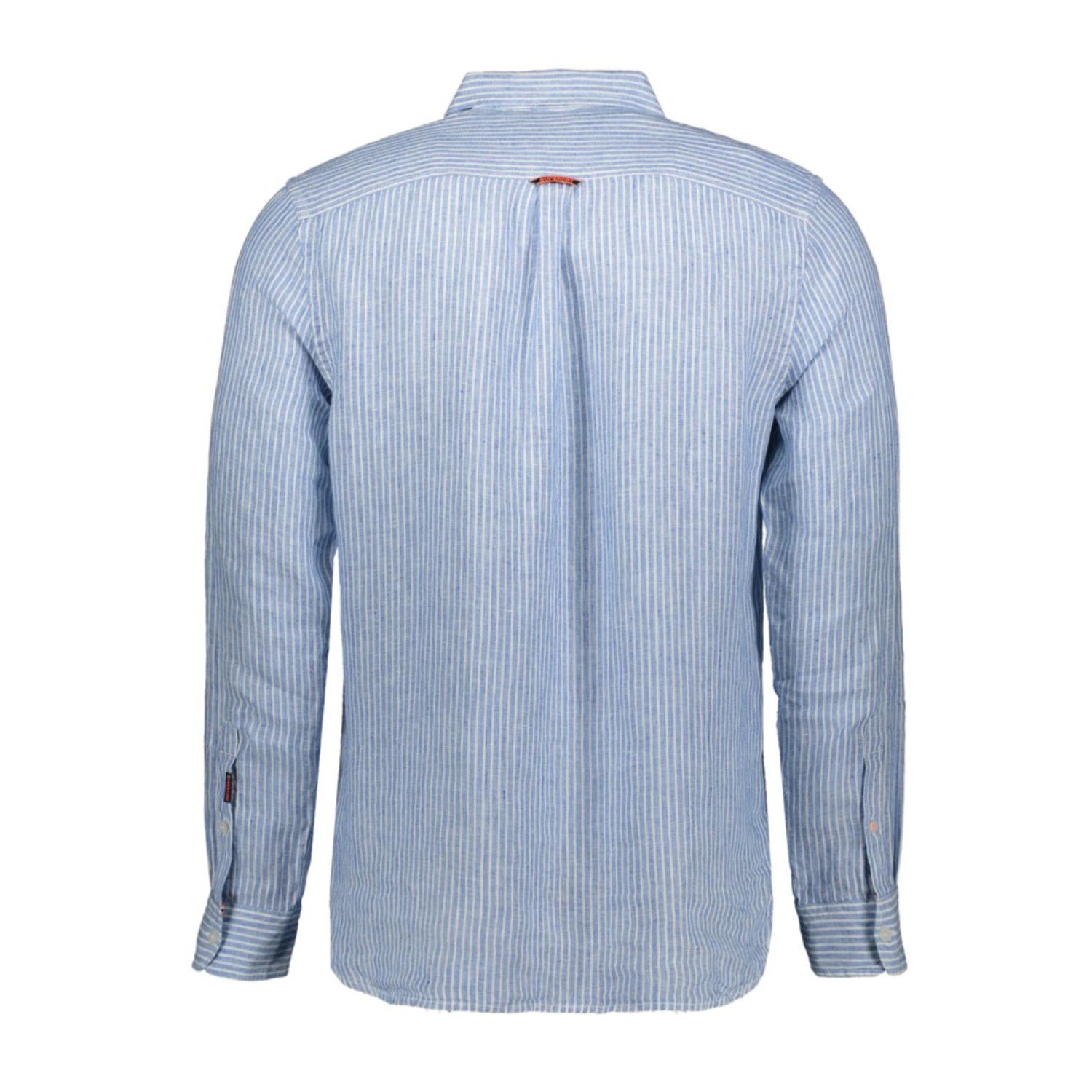 Superdry D2 Stud Vacation Μακρυμάνικo Λινό Πουκάμισο σε Φαρδιά Γραμμή