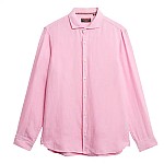 Superdry D2 Stud Vacation Μακρυμάνικo Λινό Πουκάμισο σε Φαρδιά Γραμμή