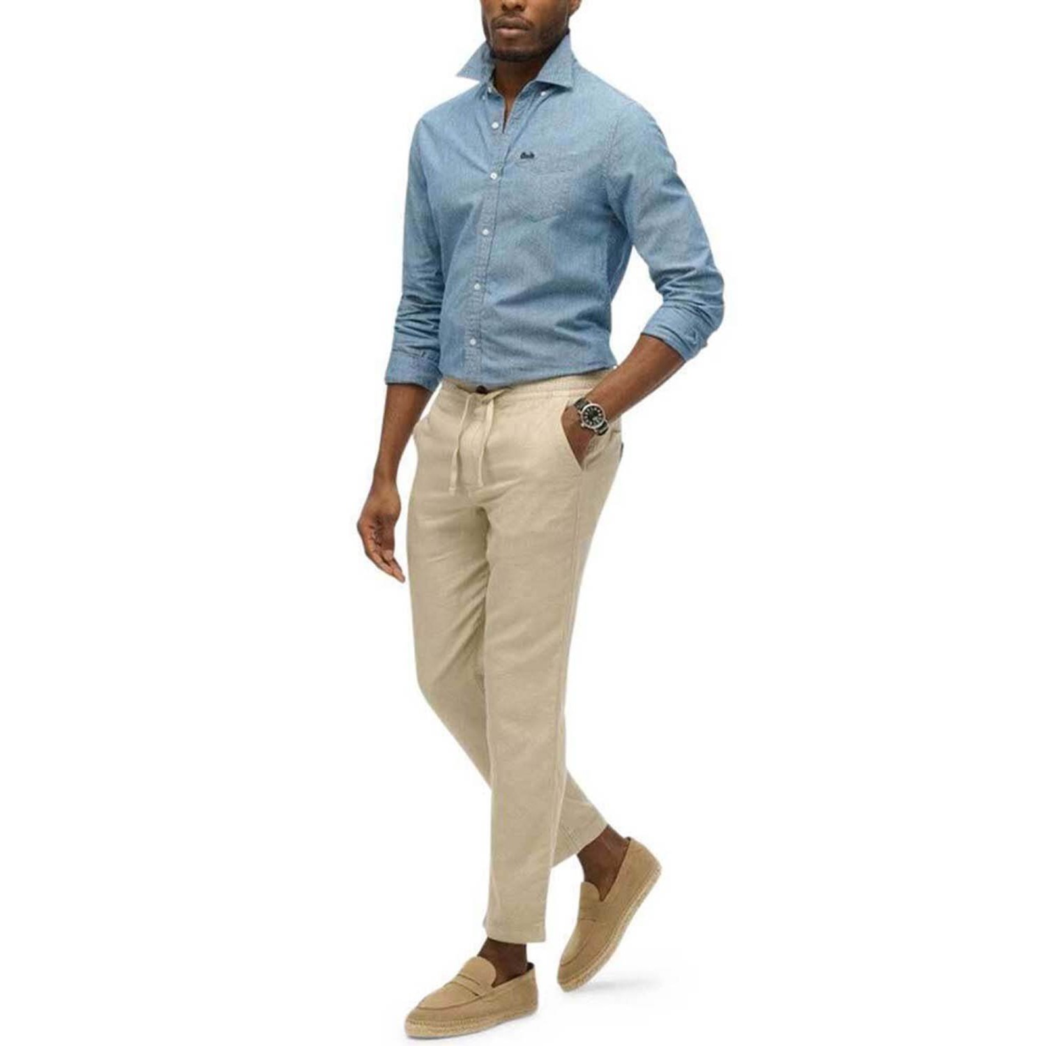 Superdry D2 Stud Merchant Elastic Waist Straight Pants Παντελόνι