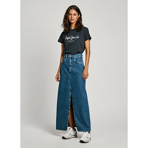 From Pepe Jeans pl901185ef2l drop 2 μάξι φούστα high-low