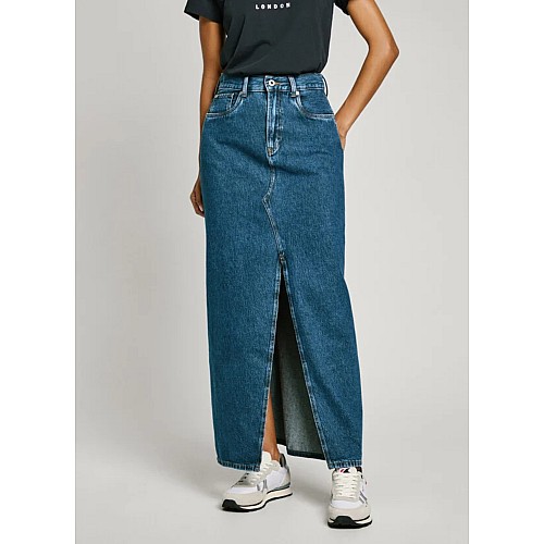 From Pepe Jeans pl901185ef2l drop 2 μάξι φούστα high-low